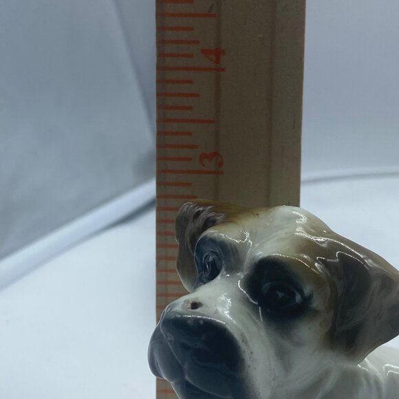 Vtg Porcelain Terrior Dog Figurine Hand Painted Made in Germany Signed FLAW - Picture 6 of 7